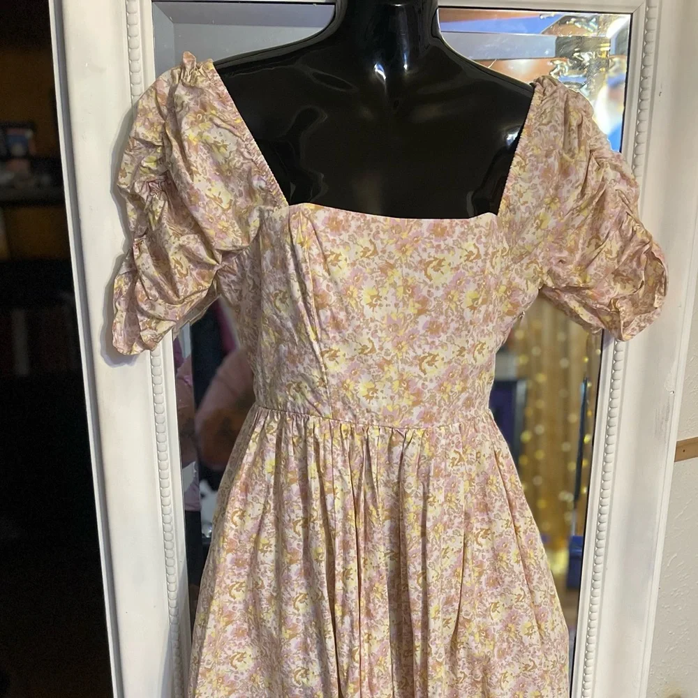 Free People She’s a dream Pink Floral Midi Dress - Picture 5 of 5